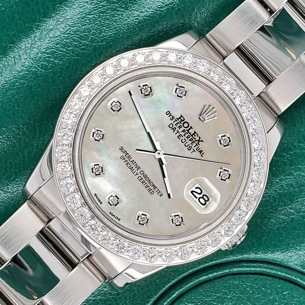 Rolex Datejust Midsize 31mm 1.52ct Bezel/Champagne MOP Diamond Dial Oyster Watch TFJ-142507881 sold by Ruumur