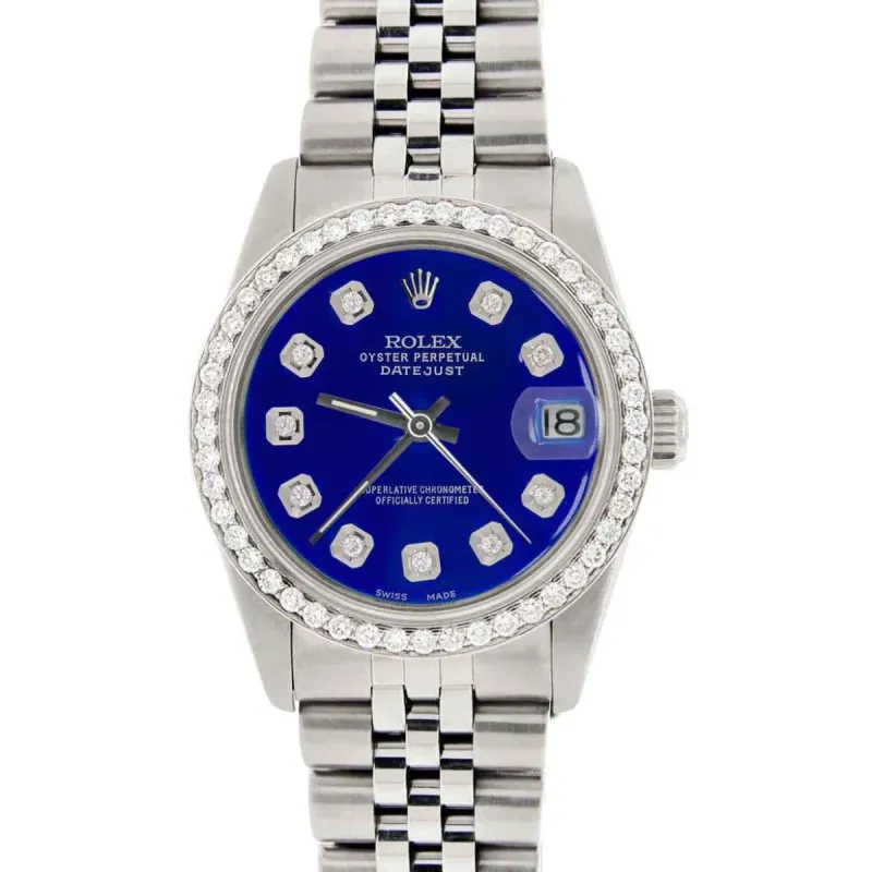 Rolex Datejust 31mm S/S Jubilee Women's Watch with Blue Dial &amp; Diamond Bezel TFJ-142508136 sold by Ruumur