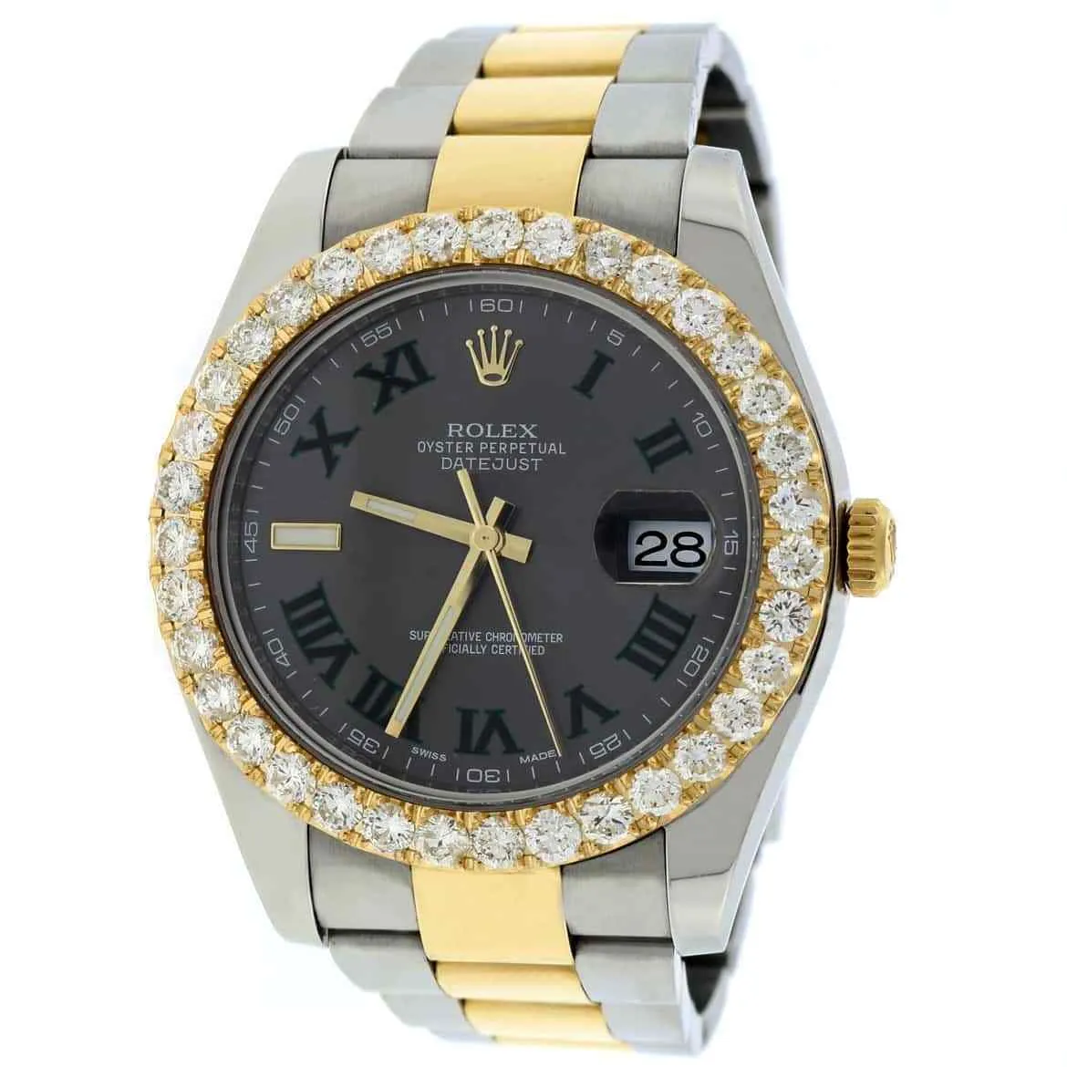Rolex Datejust II 41mm 2-Tone 4.72Ct Diamond Bezel/FactoryRoman Dial TFJ-142508126 sold by Ruumur
