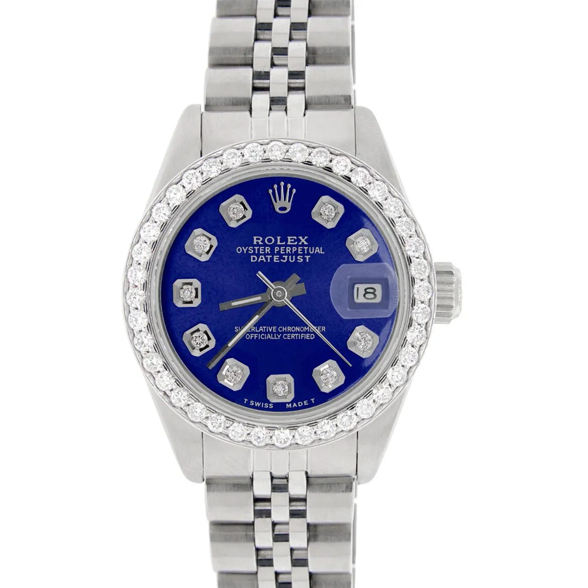 Rolex Datejust Ladies 26mm Diamond Bezel/Royal Blue Dial Jubilee Steel Watch TFJ-142508053 sold by Ruumur