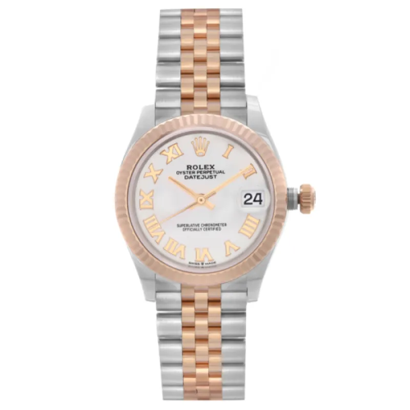 Rolex Datejust 31 18K Rose Gold Steel White Roman Dial Ladies Watch 278271 TFJ-142508730 made by Ruumur