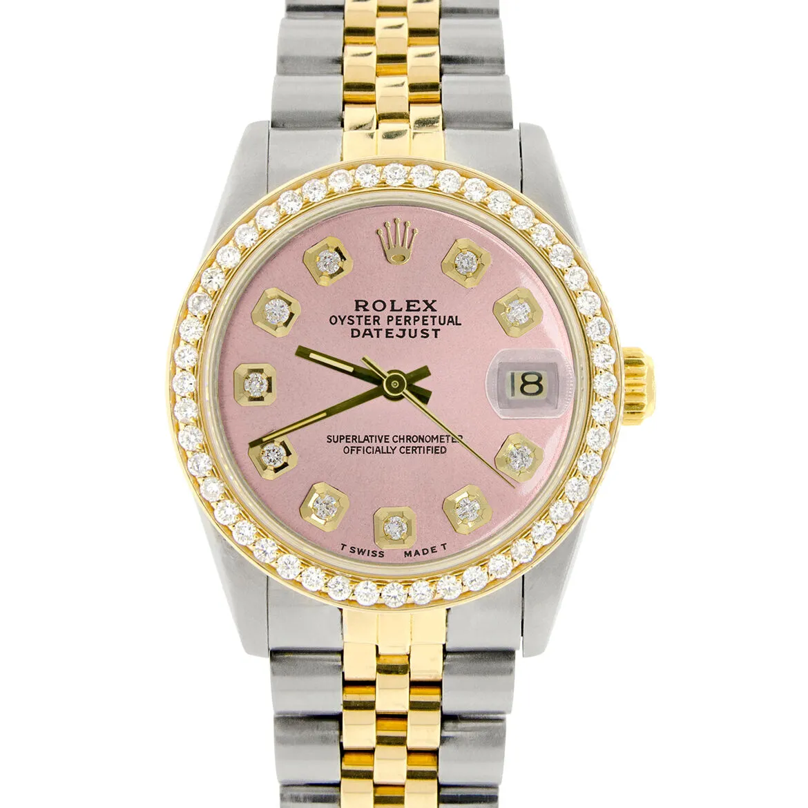 Rolex Datejust 2-Tone Gold/Steel 31mm Womens w/Orchid Pink Dial & Diamond Bezel TFJ-142508047 sold by Ruumur