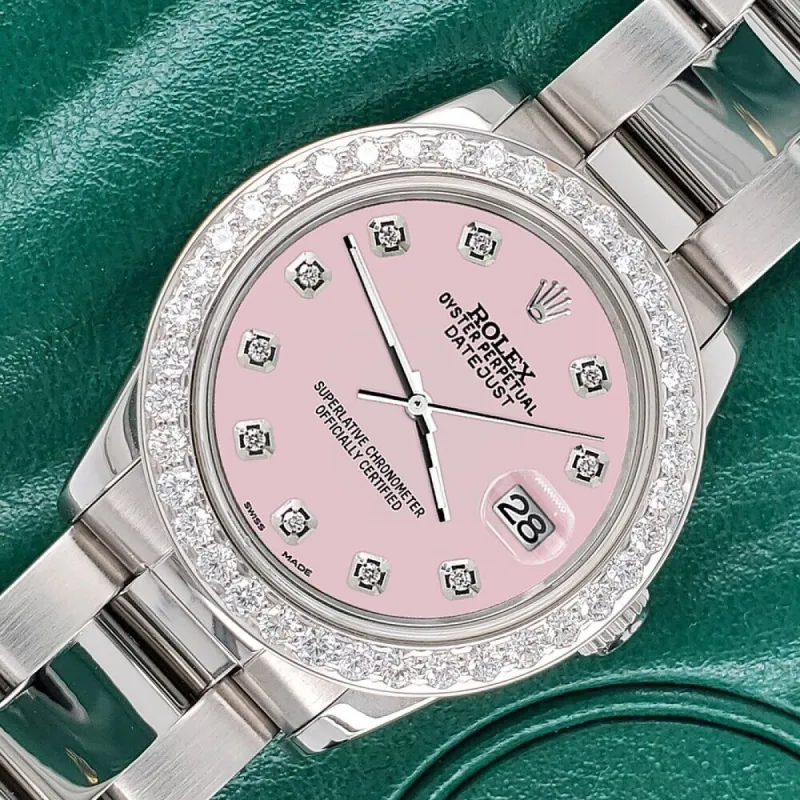 Rolex Datejust Midsize 31mm 1.52ct Bezel/Orchid Pink Diamond Dial Oyster Watch TFJ-142507883 sold by Ruumur