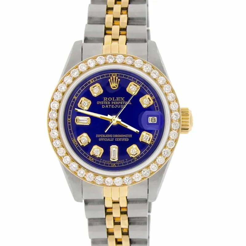 Rolex Datejust 26mm 2-Tone Watch  Diamond Bezel/Blue Diamond Dial TFJ-142508001 sold by Ruumur