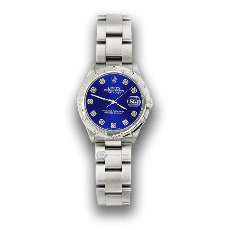 Rolex Datejust Midsize 31mm Domed 24 Diamonds Bezel/Navy Blue Dial Watch 78240 TFJ-142508783 sold by Ruumur