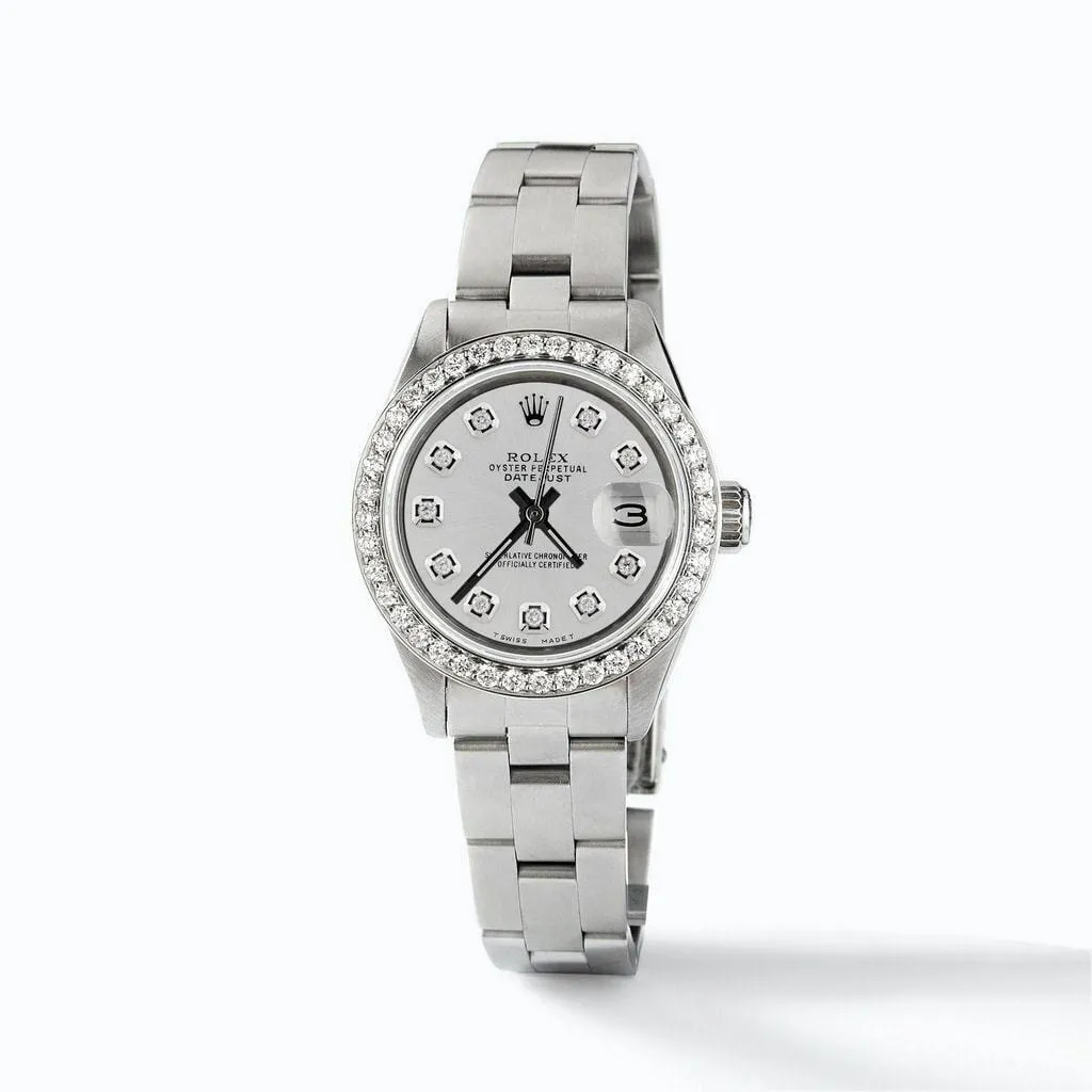 Rolex Datejust Ladies 26mm Diamond Bezel/Silver Dial Steel Oyster Watch TFJ-142508051 sold by Ruumur
