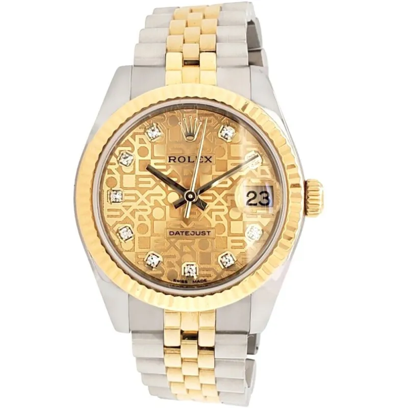 Rolex Datejust 31mm Factory Champagne Jubilee Diamond Anniversary Dial Watch TFJ-142508281 sold by Ruumur