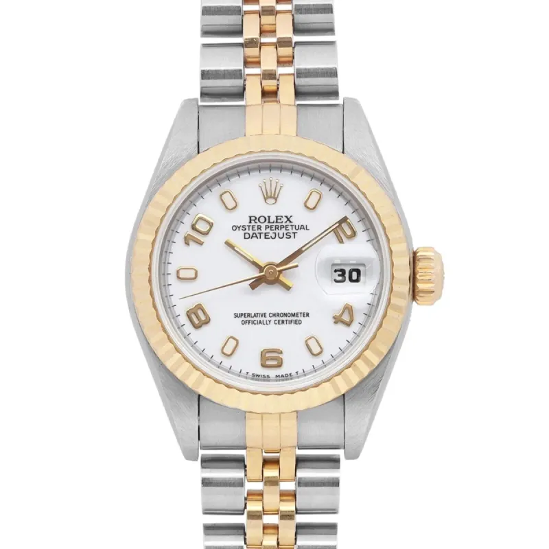Rolex Datejust 26mm 18K Gold Steel No Holes Case White Dial Ladies Watch  TFJ-142508290 sold by Ruumur