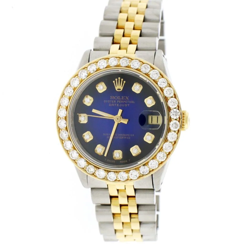 Rolex Datejust 2-Tone Gold/Steel 31mm Womens w/Blue Diamond Dial TFJ-142508059 sold by Ruumur