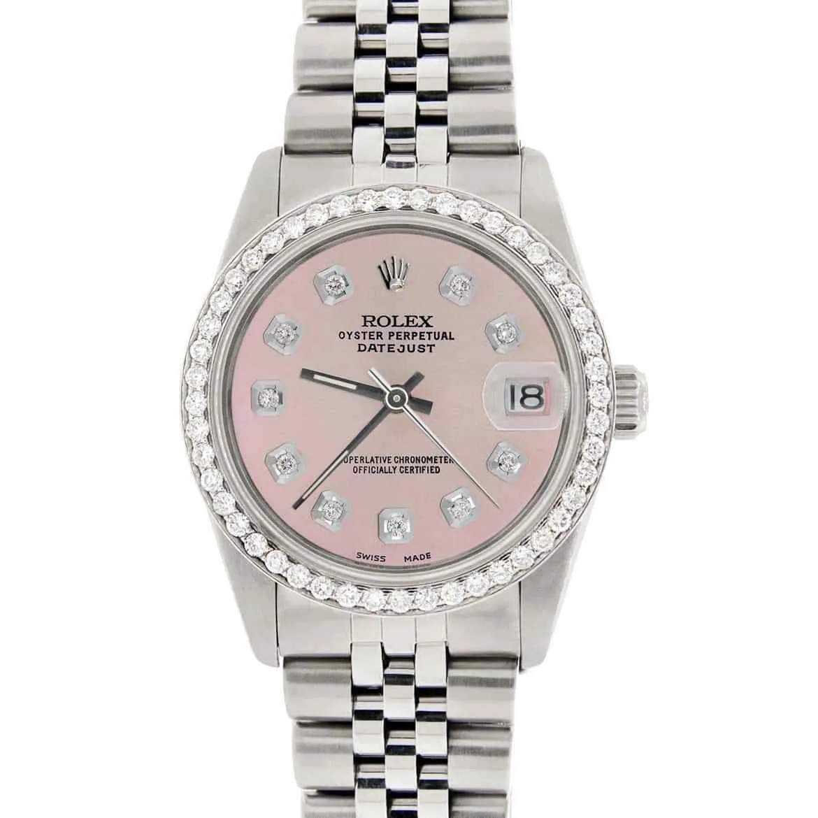 Rolex Datejust 31mm S/S Jubilee Women's Watch w/Pastel Pink Dial & Diamond Bezel TFJ-142508150 sold by Ruumur