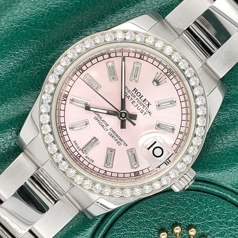 Rolex Datejust Diamond Bezel/Ice Pink Baguette Dial Watch TFJ-142507935 made by Ruumur