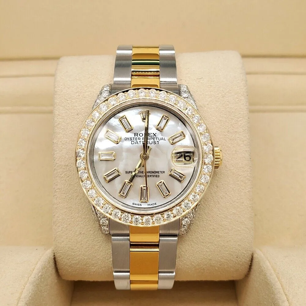 Rolex Datejust 31mm Diamond Bezel/Case White MOP Diamond Dial Watch TFJ-142507952 sold by Ruumur
