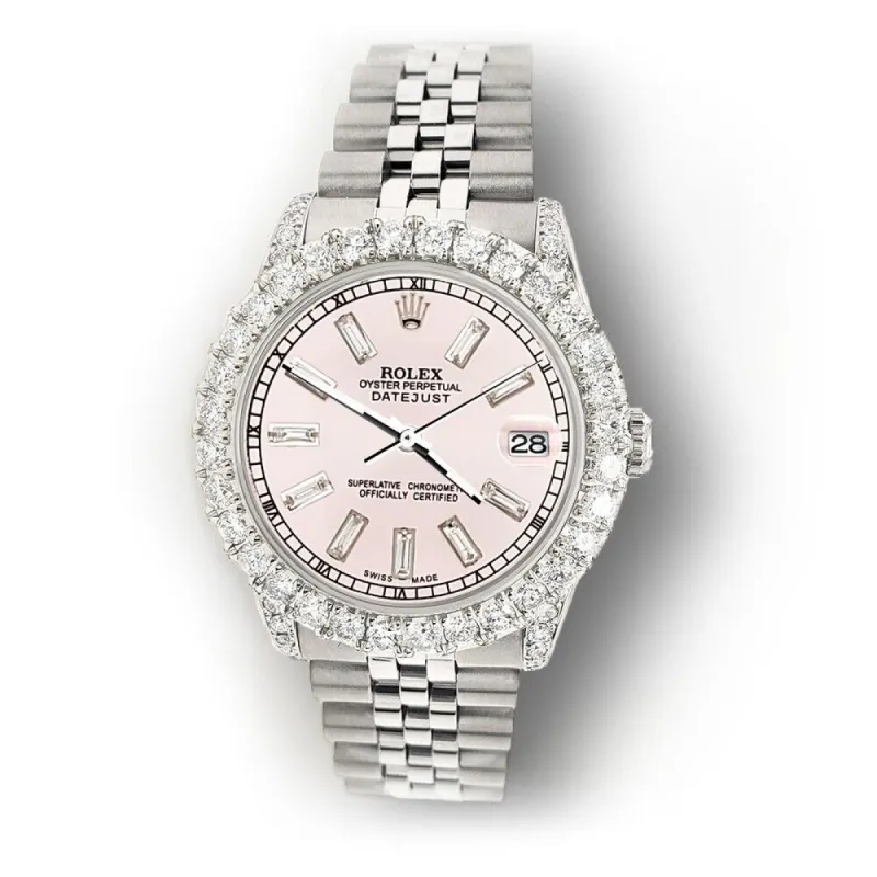Rolex Datejust Diamond Bezel/Lugs/Orchid Pink Baguette Dial Watch TFJ-142507932 sold by Ruumur