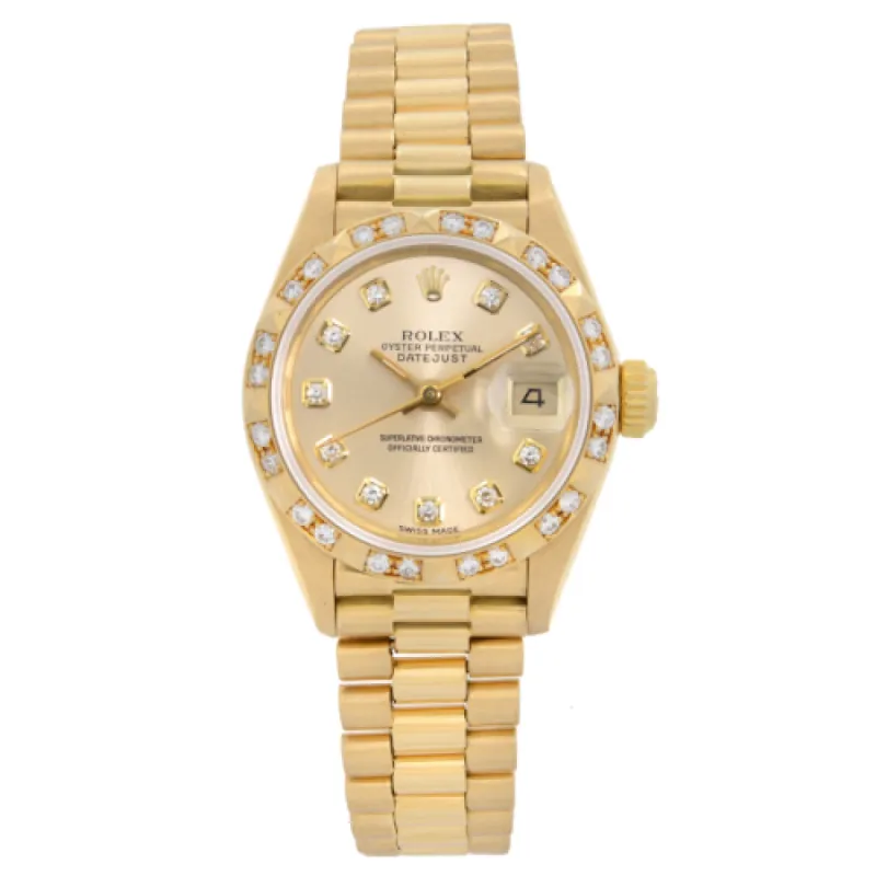 Rolex Datejust President 18K Gold Champagne Diamond Dial Ladies Watch  TFJ-142508677 sold by Ruumur