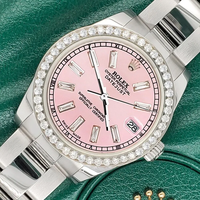 Rolex Datejust 31mm 1.2ct Diamond Bezel/Pink Baguette Diamond Dial   TFJ-142507925 sold by Ruumur