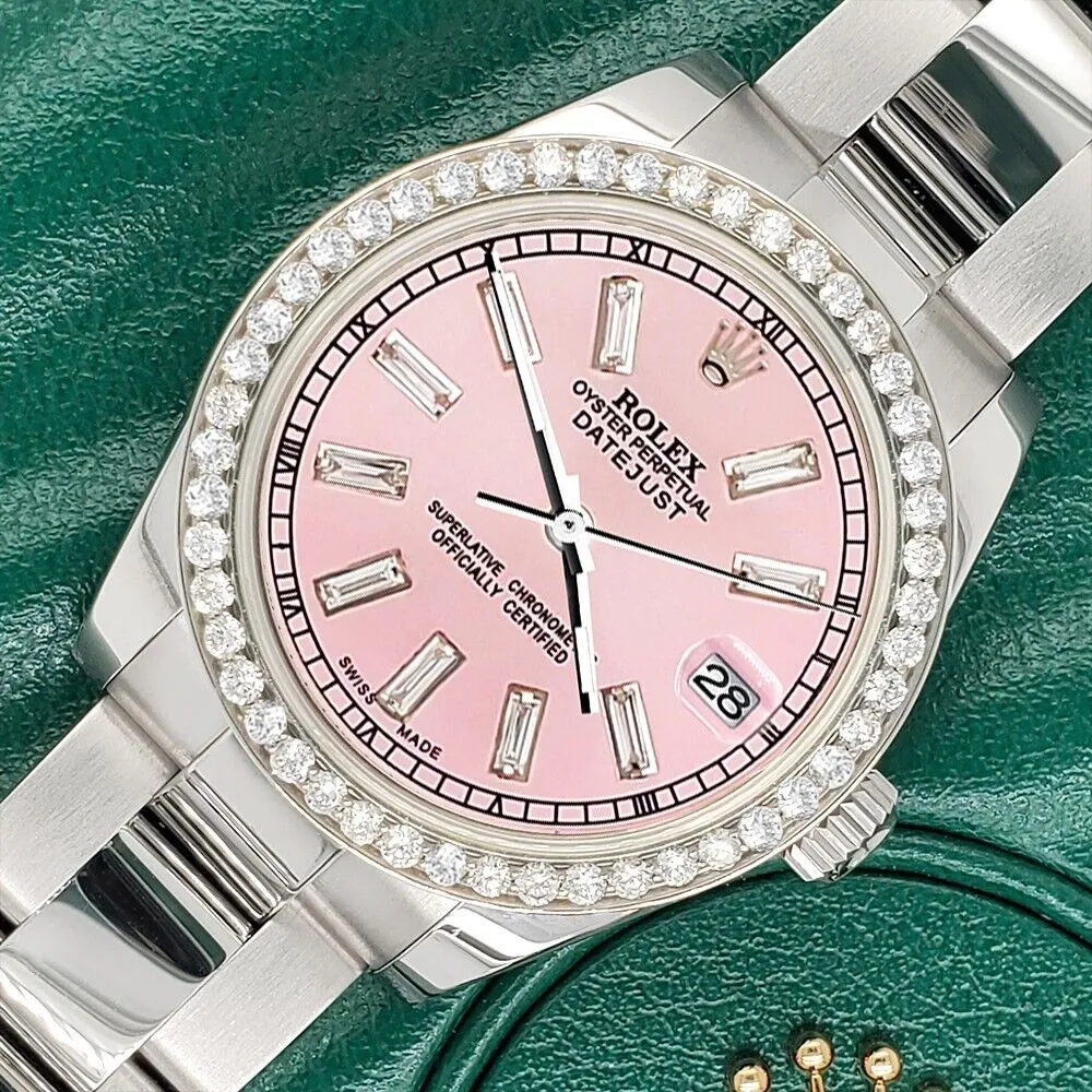 Rolex Datejust 31mm 1.2ct Diamond Bezel/Pink Baguette Diamond Dial TFJ-142507925 sold by Ruumur