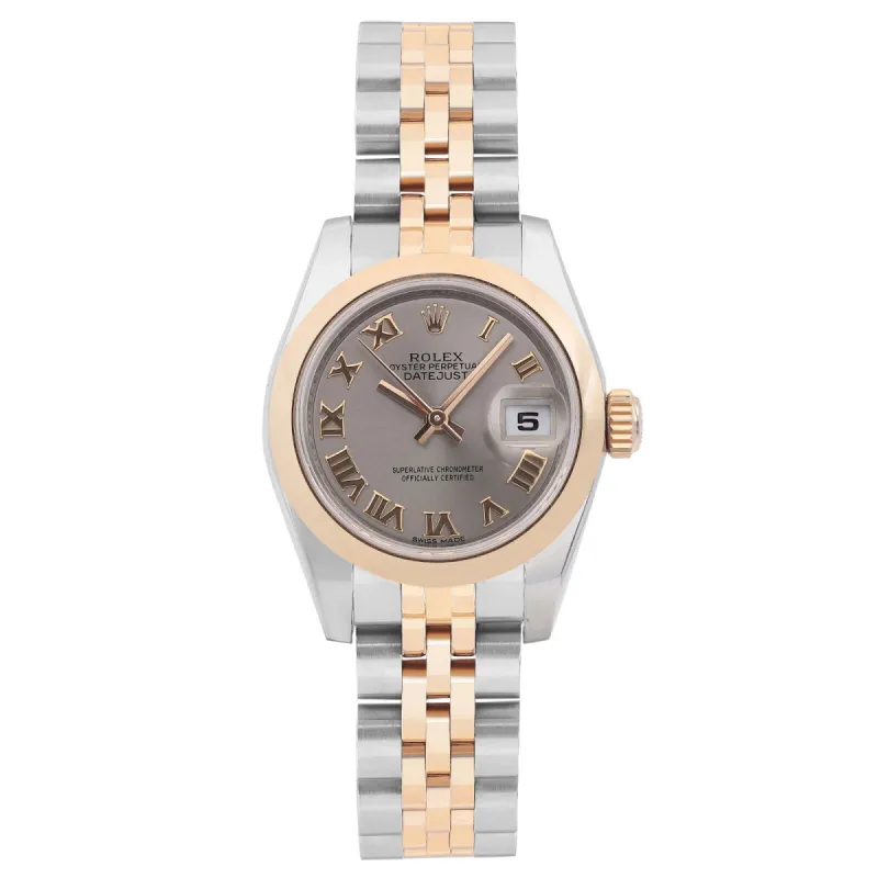Rolex Datejust 26mm 18k Rose Gold Steel Gray Roman Dial Ladies Watch   TFJ-142508504 made by Ruumur