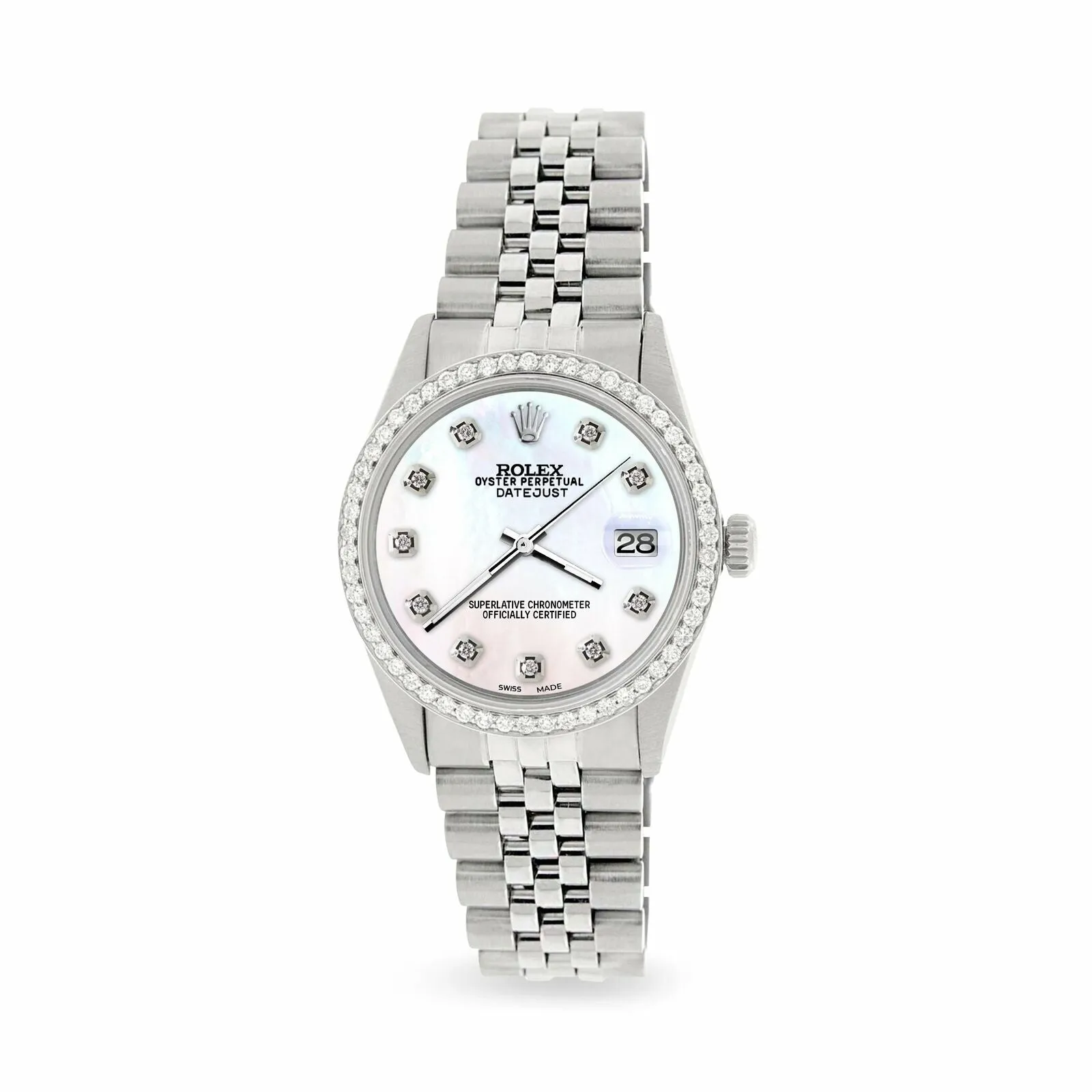 Rolex Datejust Steel 36mm Jubilee Watch/1.1CT Diamond White Pearl Dial TFJ-142508109 sold by Ruumur