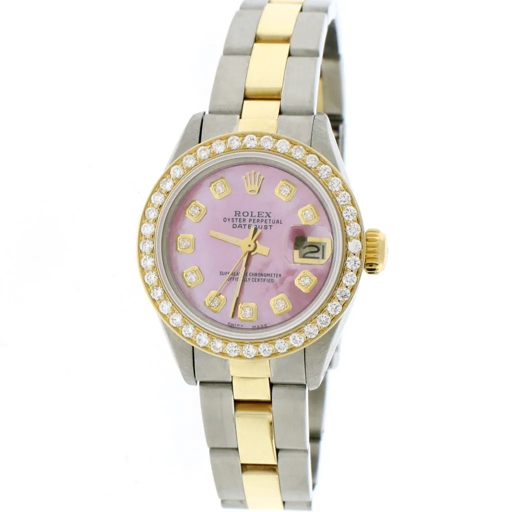 Rolex Datejust Ladies 2-Tone 26MM Oyster w/Pink MOP Diamond Dial & Bezel TFJ-142508070 sold by Ruumur