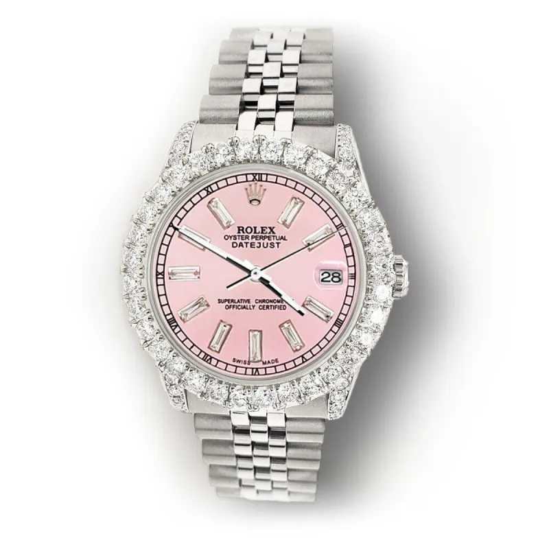 Rolex Datejust 31mm 2.95ct Diamond Bezel/Lugs/Pink Baguette Dial Watch TFJ-142507921 sold by Ruumur
