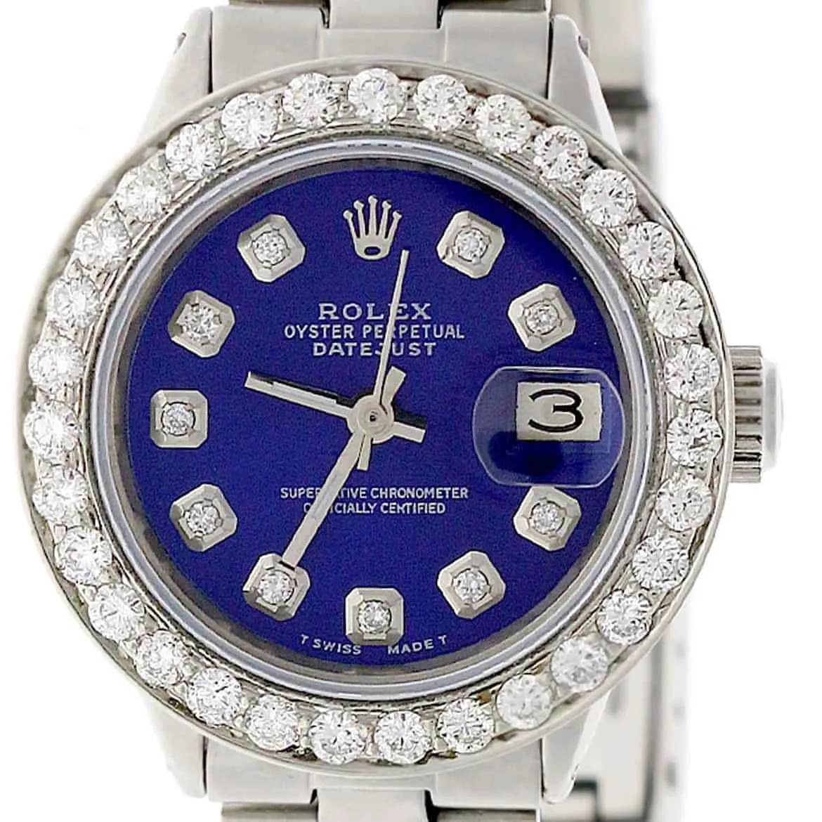 Rolex Datejust Ladies 26mm Steel Oyster w/Navy Blue Diamond Dial & 1.45CT Bezel TFJ-142508102 sold by Ruumur