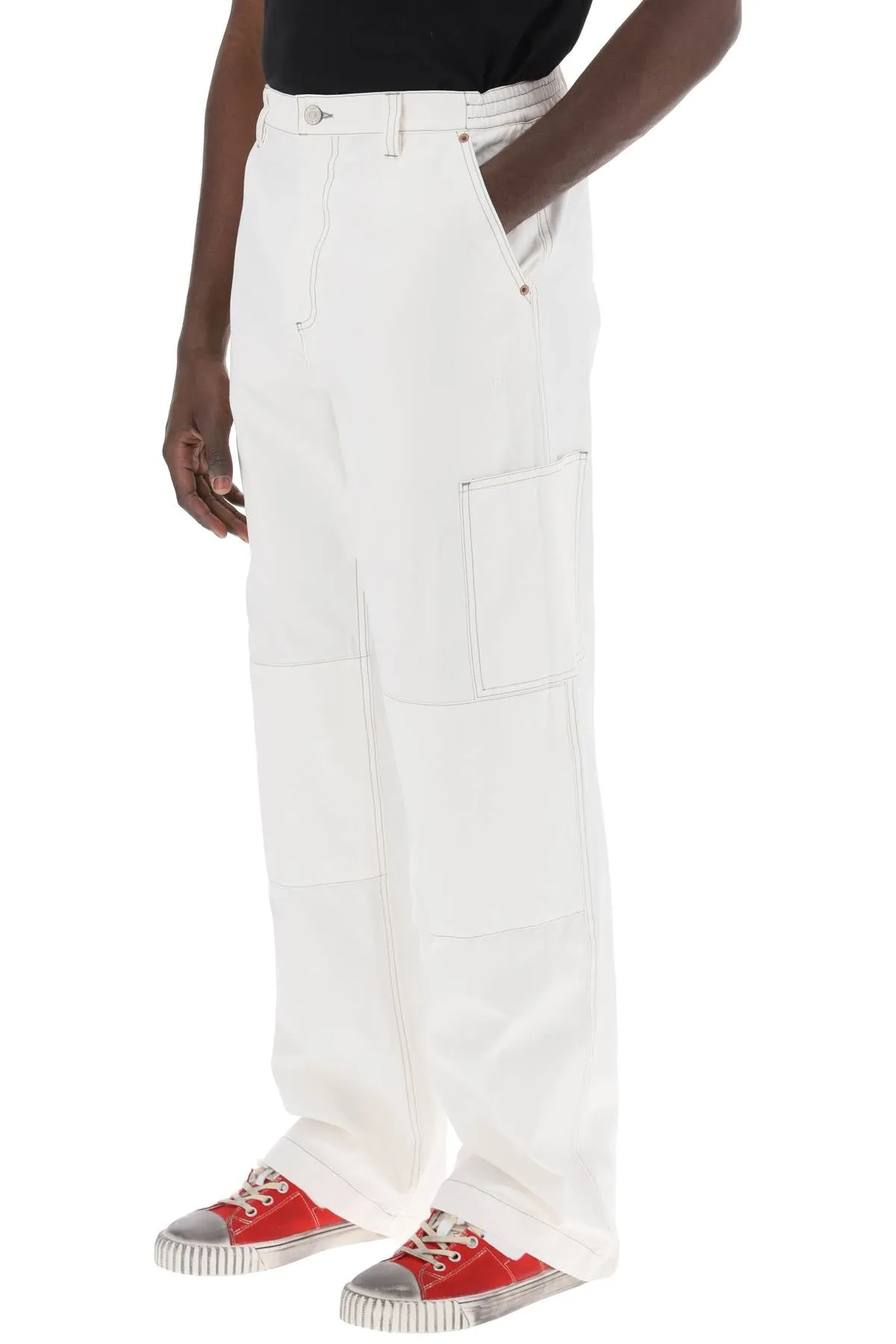 Mm6 Maison Margiela Wide Cotton Canvas Trousers For Men Or Women sold by Ruumur product image thumbnail 4