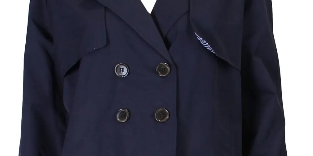 Maison Jules Women's Crop Cold Weather Trench Jacket Blue Size Medium sold by Ruumur product image thumbnail 3