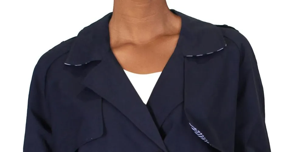 Maison Jules Women's Crop Cold Weather Trench Jacket Blue Size Medium sold by Ruumur product image thumbnail 2