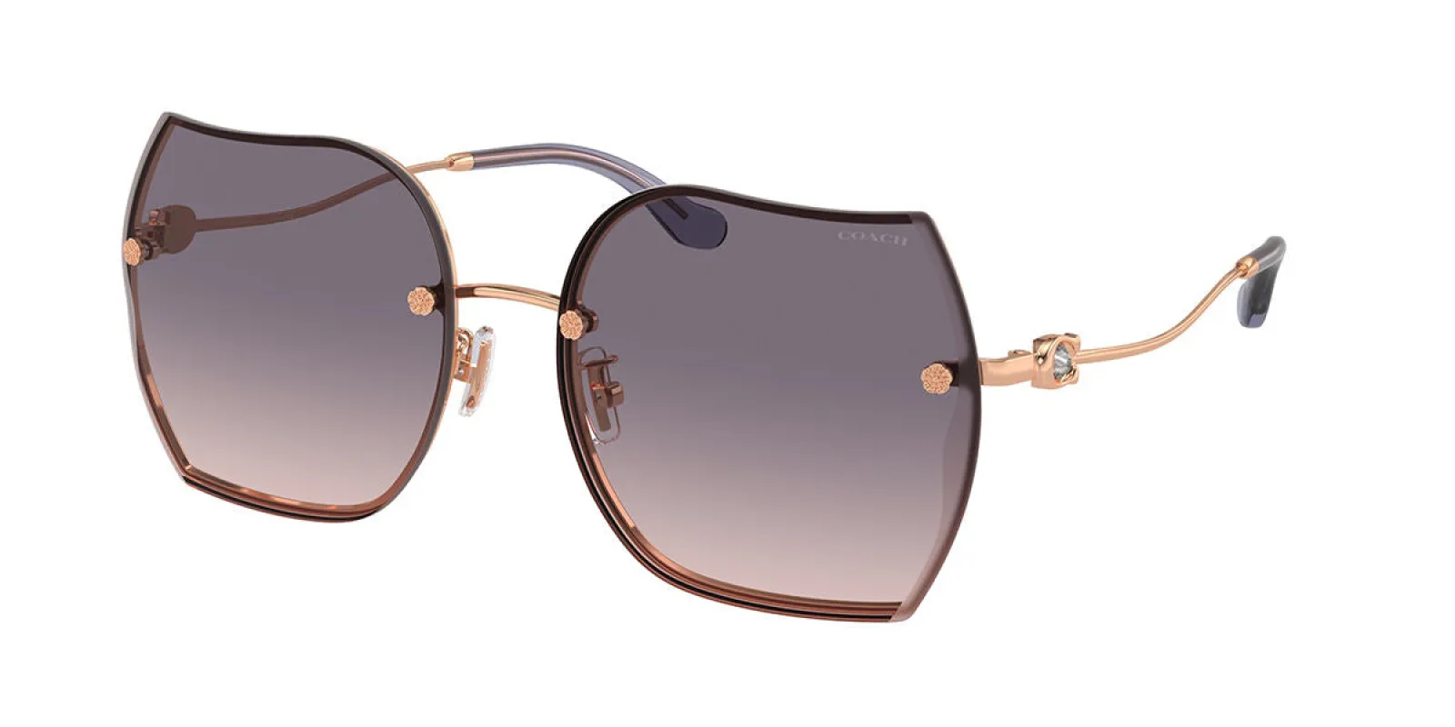 Coach Women's 60mm Shiny Rose Gold Sunglasses HC7146BD-933136-60 sold by Ruumur