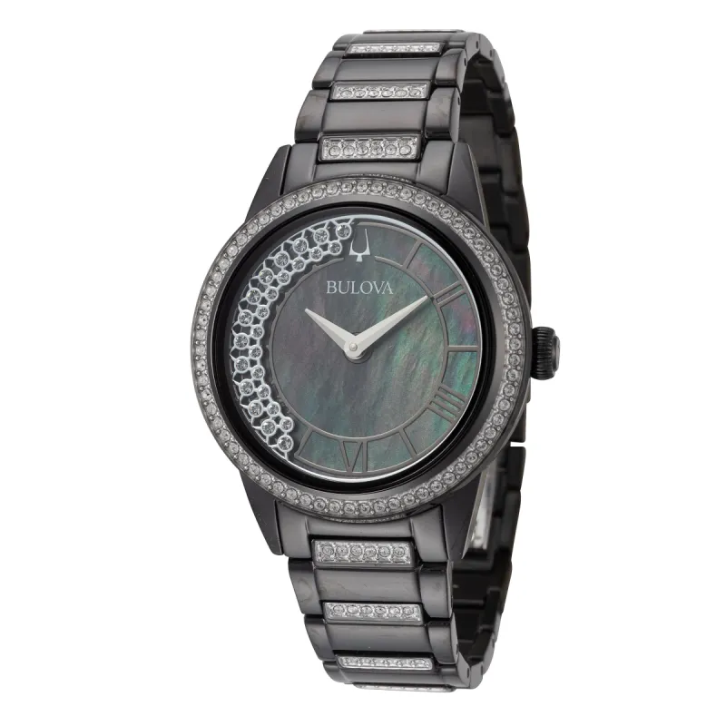 Bulova Women's Turnstyle 32mm Quartz Crystal Bezel Watch 98L252 sold by Ruumur