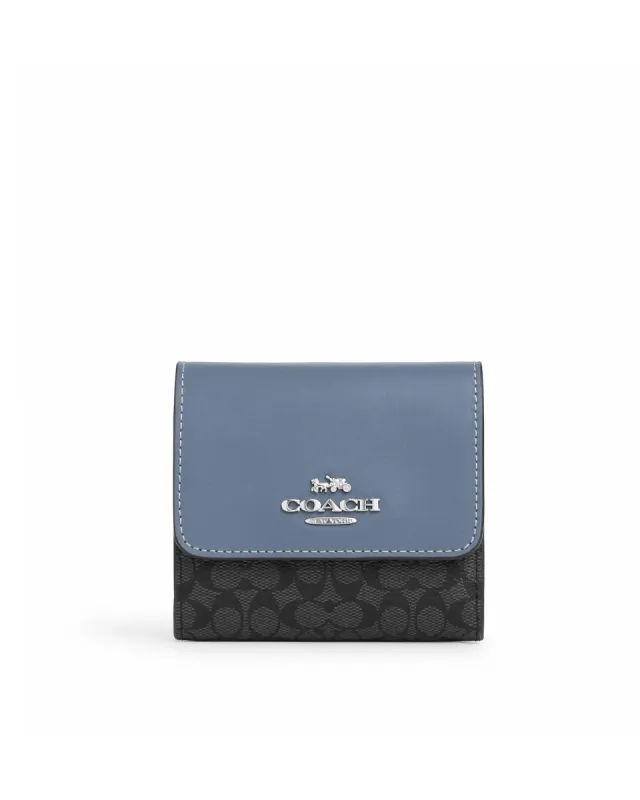 Coach Women's Small Trifold Wallet In Colorblock Micro Signature Canvas sold by Ruumur