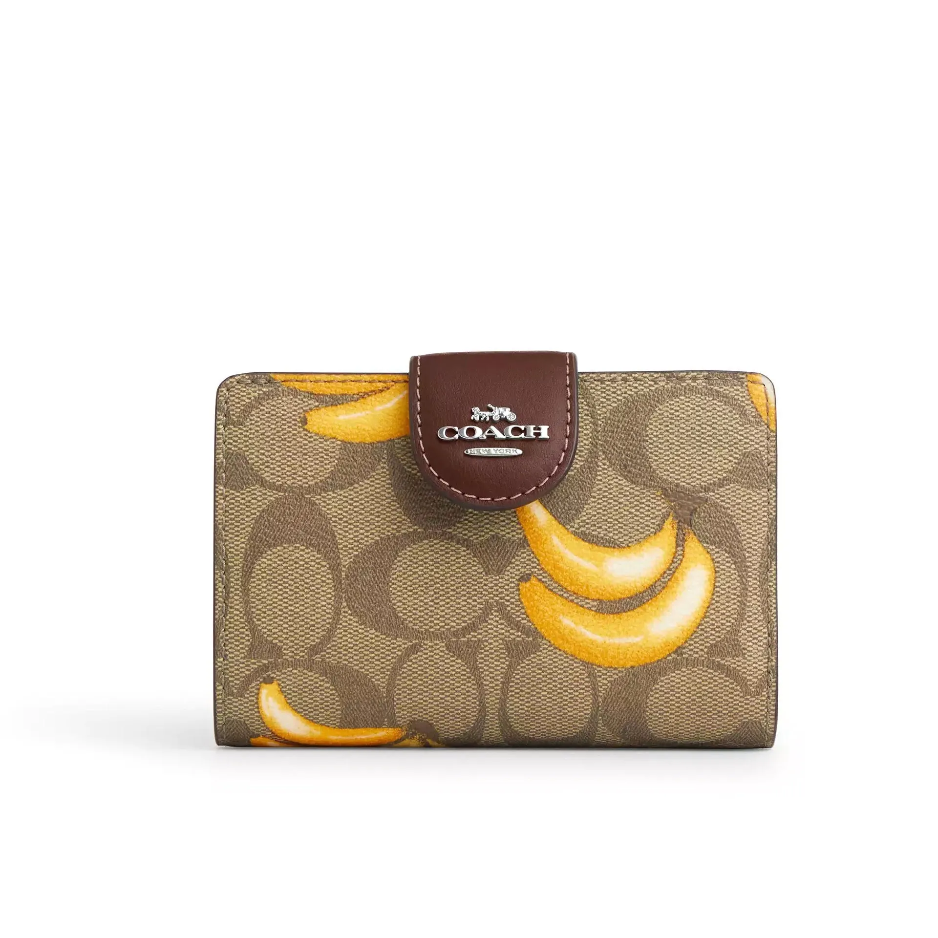 Coach Women's Medium Corner Zip Wallet In Signature Canvas With Banana Print sold by Ruumur