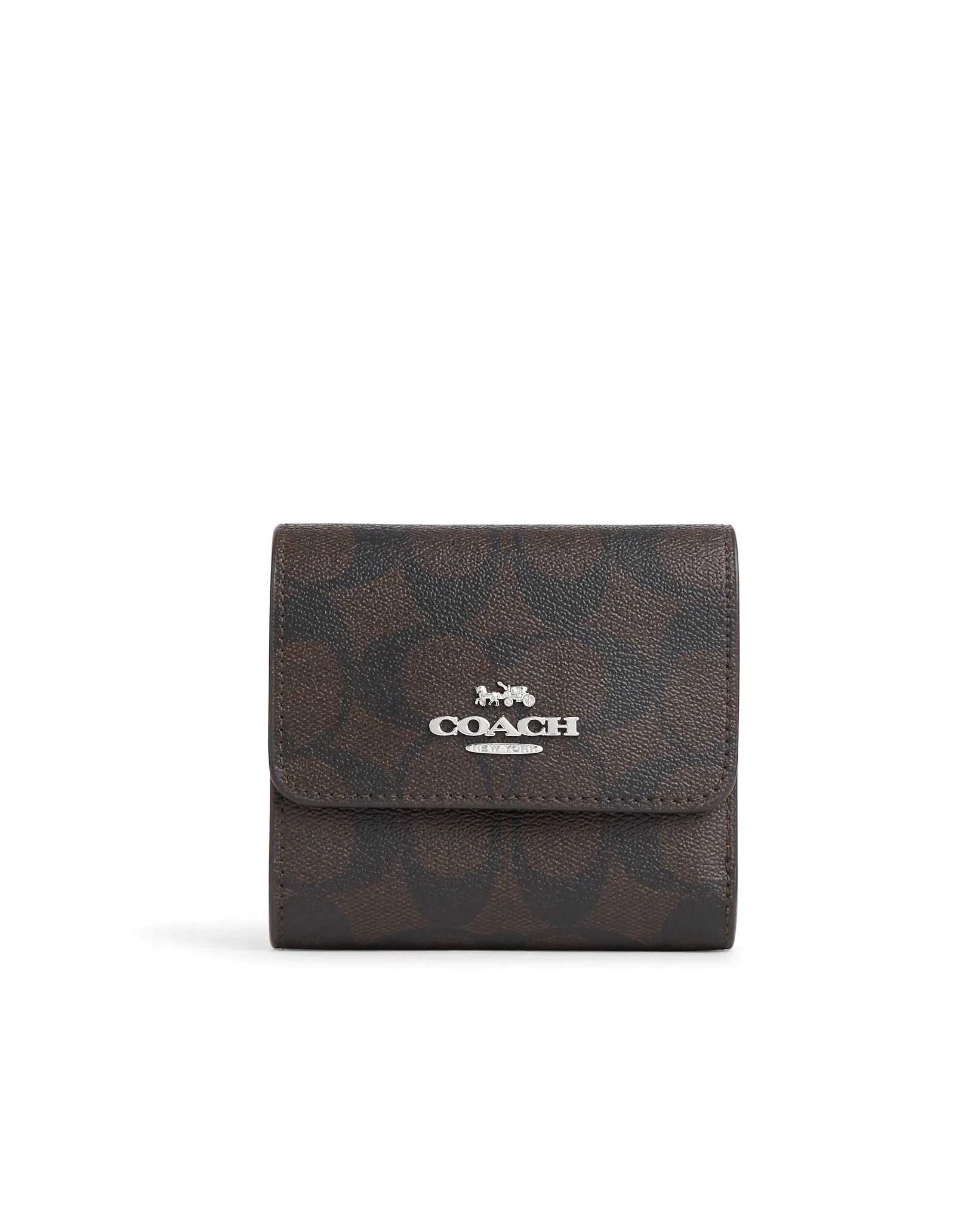 Coach Women's Small Trifold Wallet In Signature Canvas With Colorblock Interior sold by Ruumur