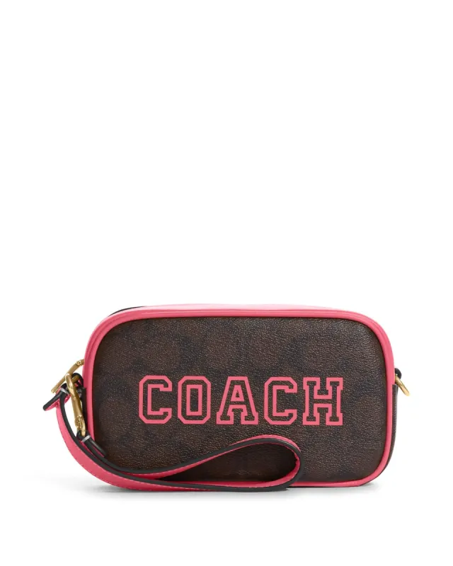 Coach Women's Jamie Wristlet In Signature Canvas With Varsity Motif sold by Ruumur