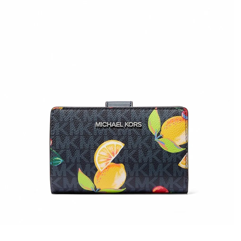 Michael Kors Women's Jet Set Travel Medium Fruit Print Logo Bi-Fold Wallet sold by Ruumur