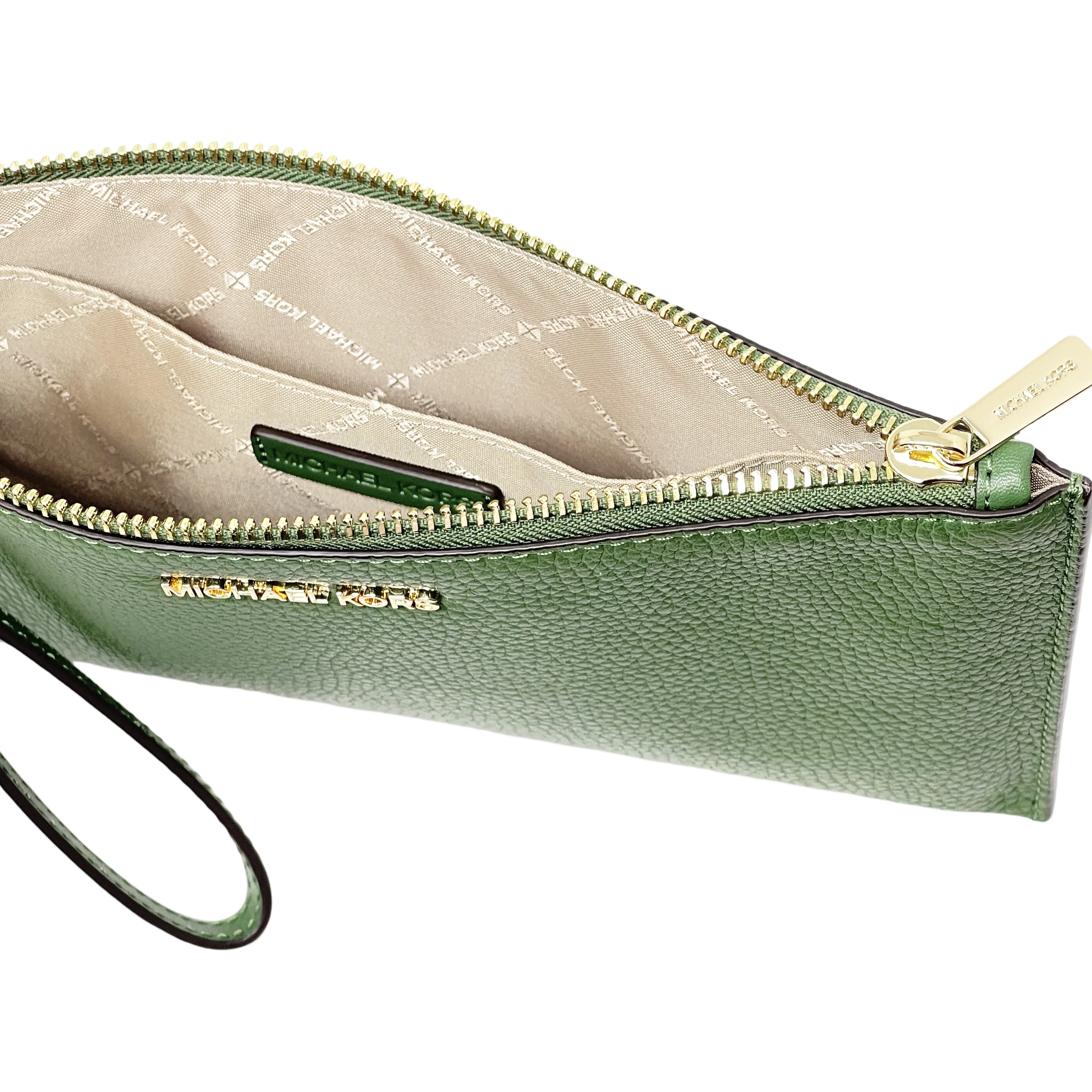 Michael Kors Women's Jet Set Travel Large Top Zip Pebbled Leather Wristlet Pouch sold by Ruumur product image thumbnail 5