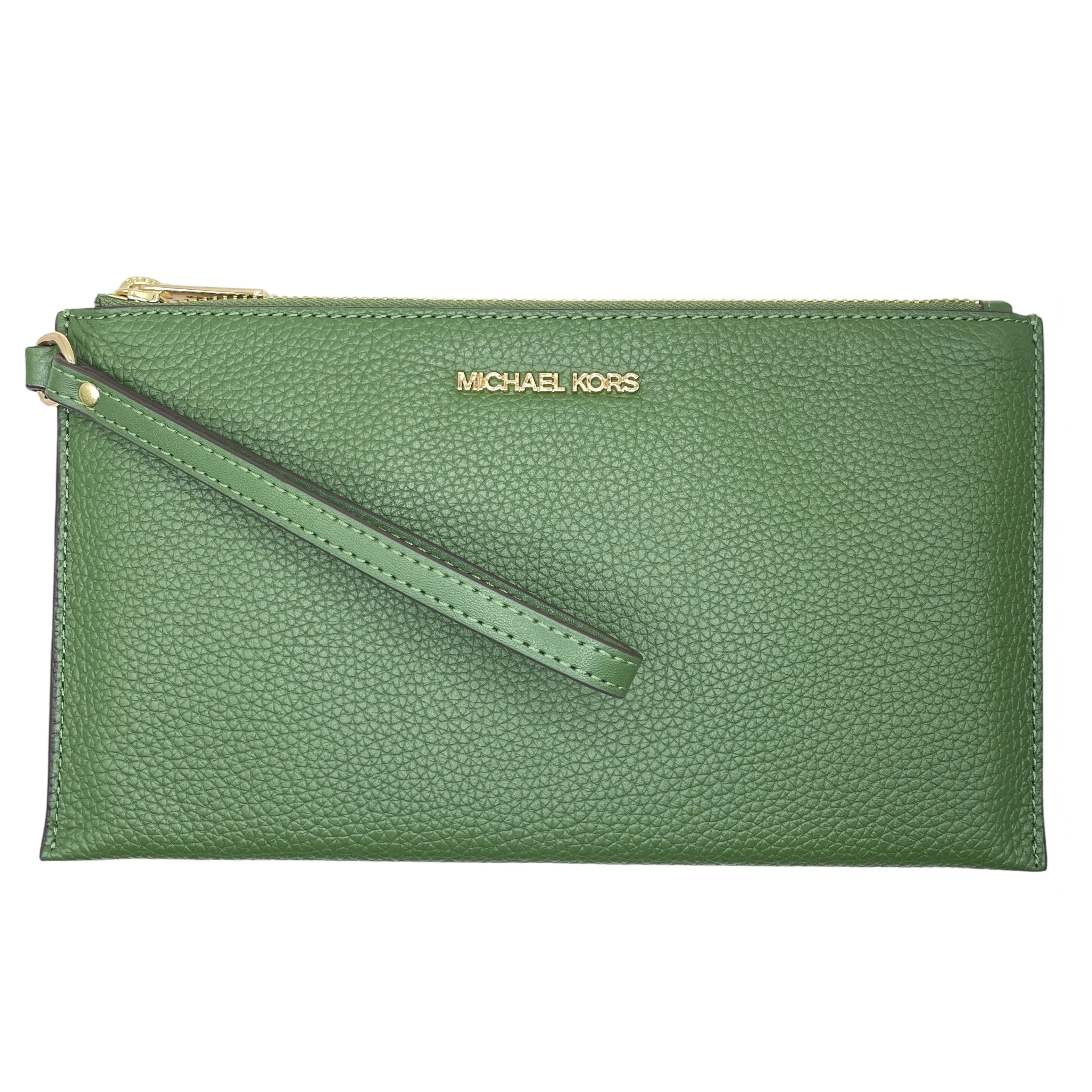 Michael Kors Women's Jet Set Travel Large Top Zip Pebbled Leather Wristlet Pouch sold by Ruumur