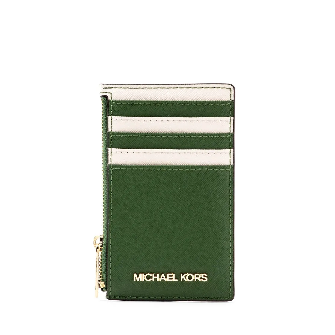 Michael Kors Women's Jet Set Travel Two-Tone Medium Top Zip Card Case sold by Ruumur