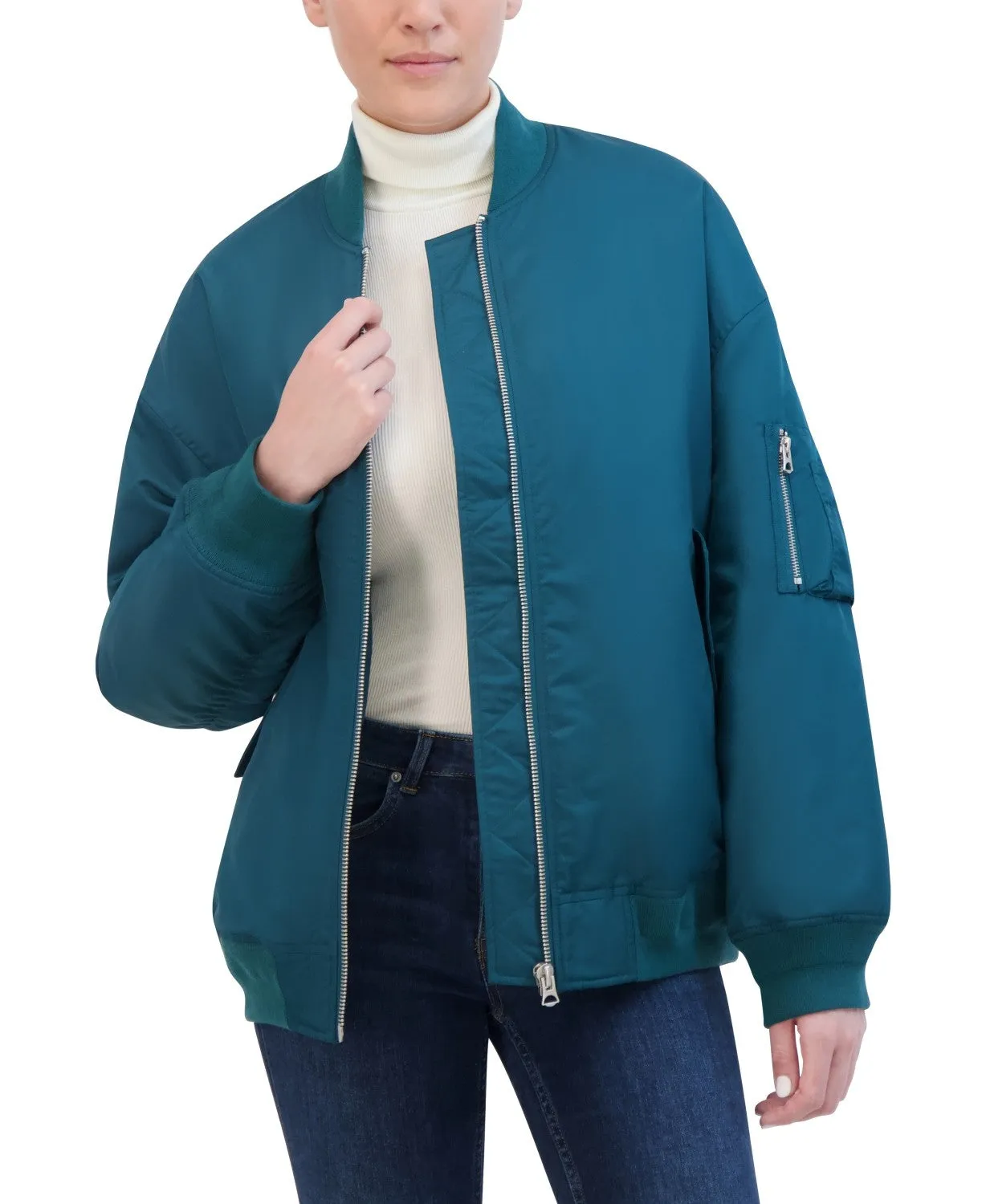 Hudson Jeans Women's Oversized Nylon Bomber Jacket With Quilted Lining sold by Ruumur product image thumbnail 5