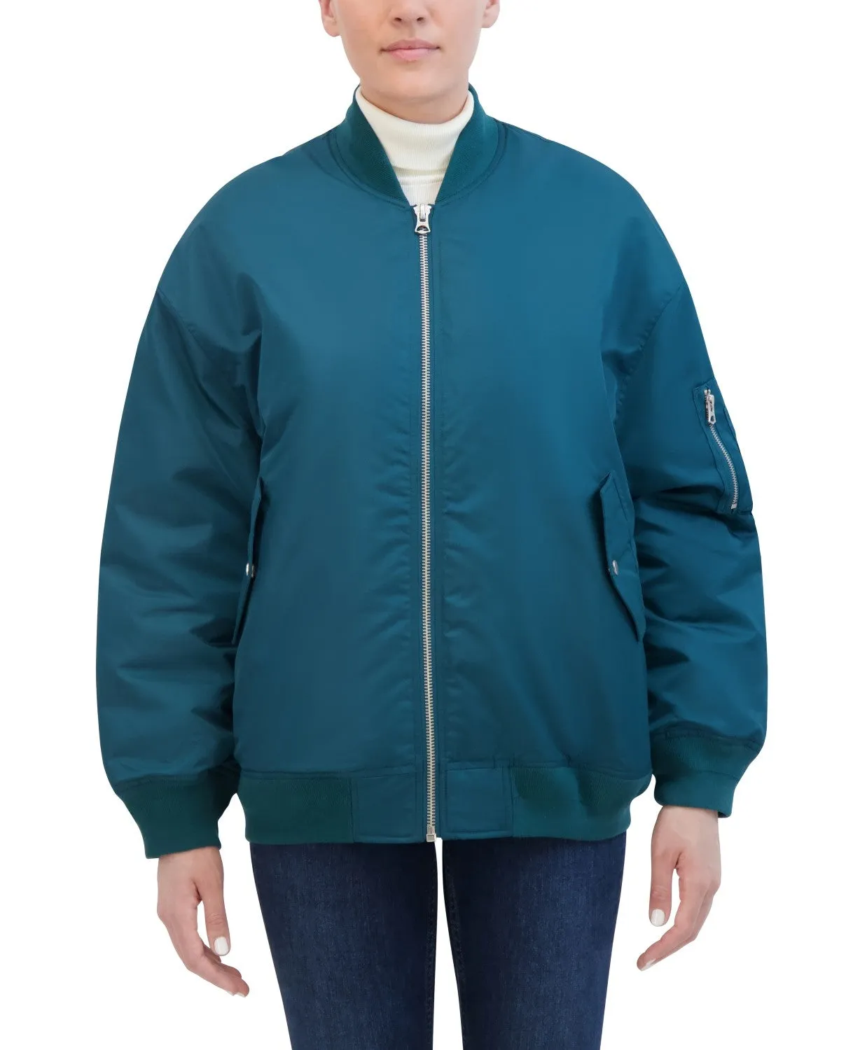 Hudson Jeans Women's Oversized Nylon Bomber Jacket With Quilted Lining sold by Ruumur product image thumbnail 2