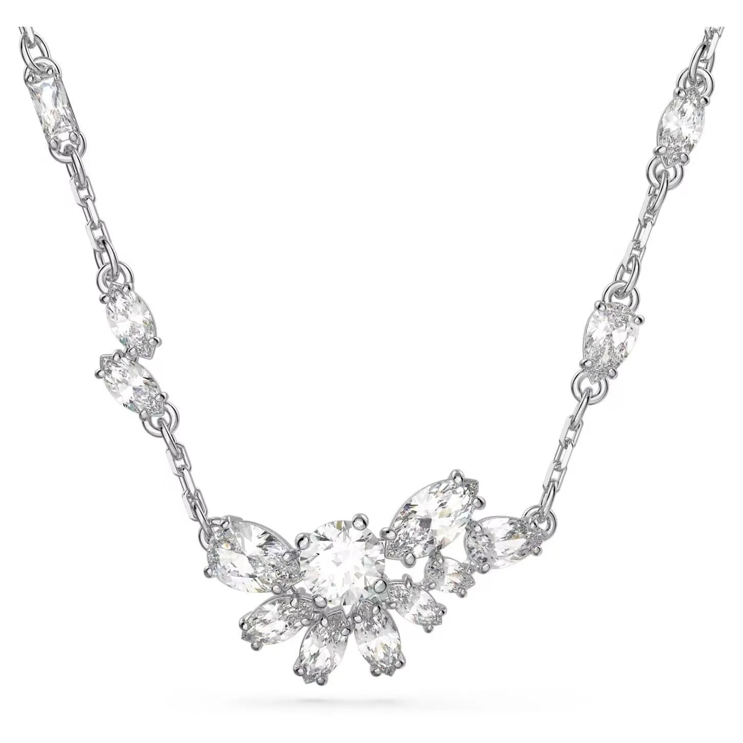 Swarovski Gema Women's White Crystal Rhodium-plated Necklace 5644683 sold by Ruumur