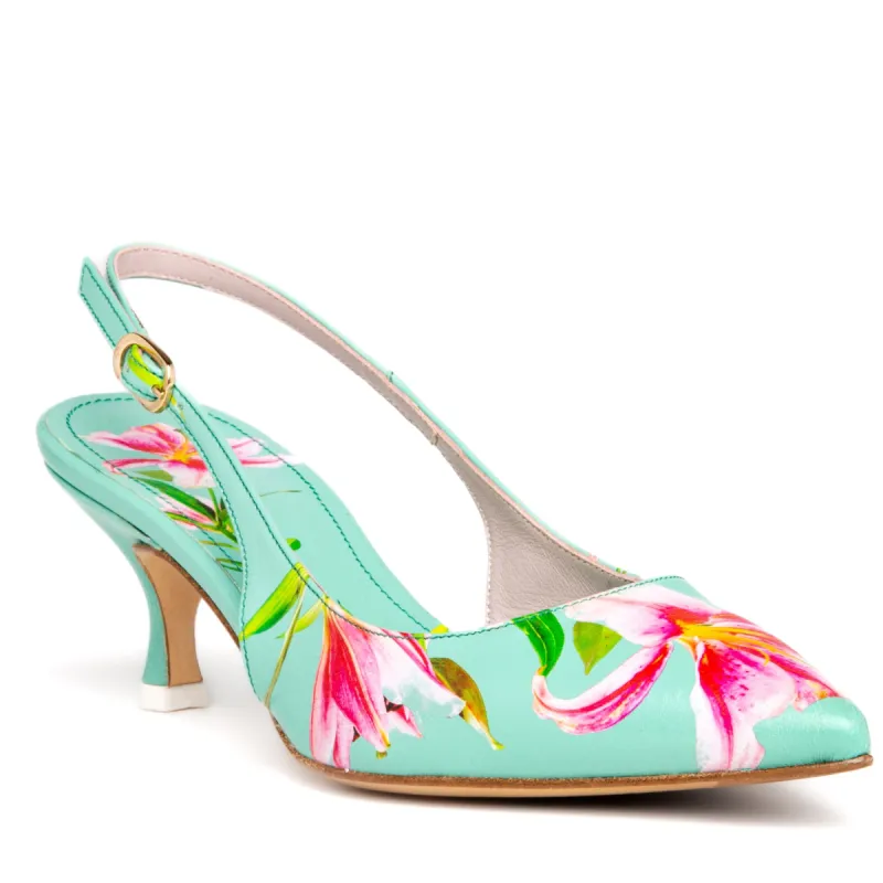 Cancun Green Floral Printed Leather sold by Ruumur