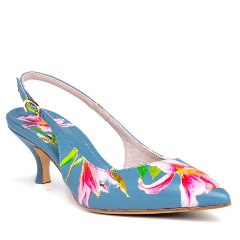 Cancun Blue Floral Printed Leather sold by Ruumur