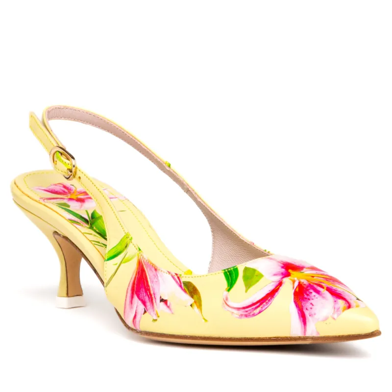 Cancun Yellow Floral Printed Leather sold by Ruumur