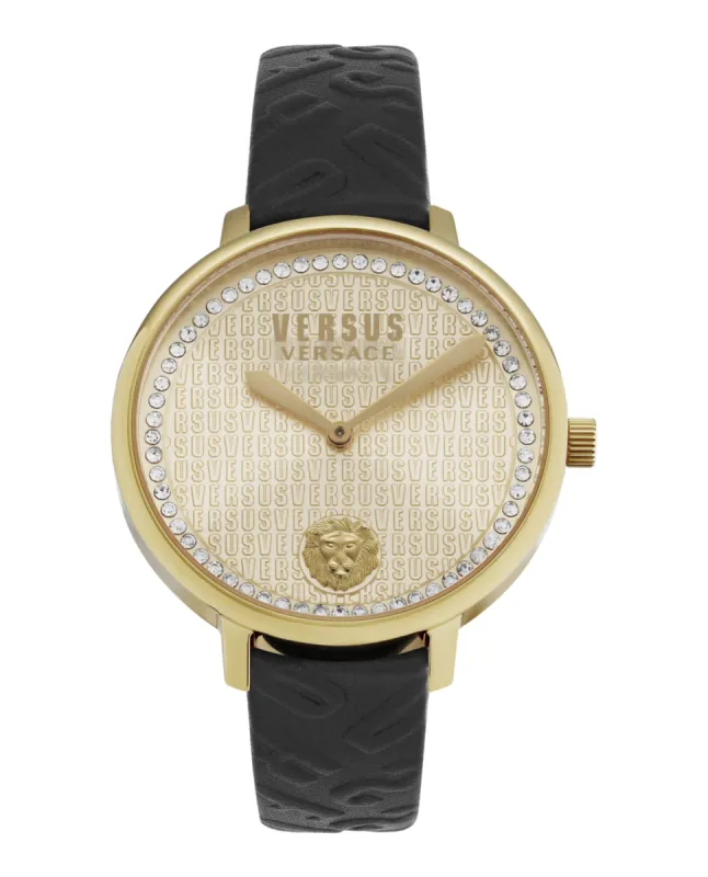 Versus Versace La Villette Crystal Leather Watch made by Ruumur