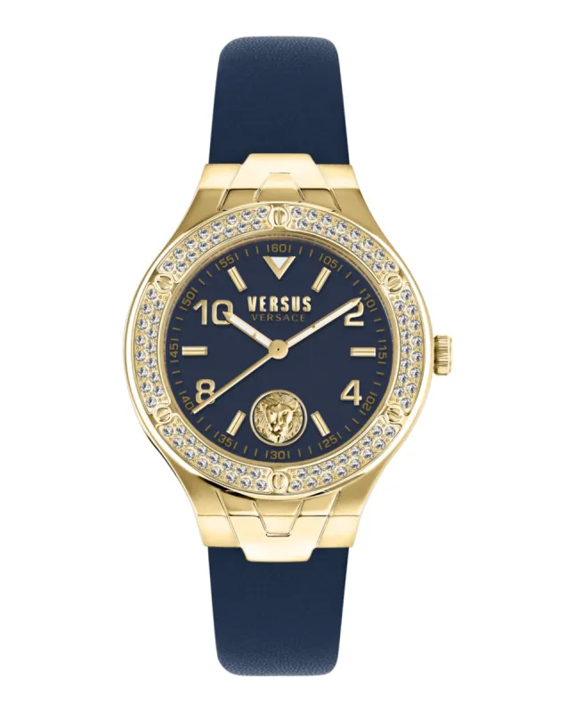 Versus Versace Vittoria Crystal Leather Watch made by Ruumur