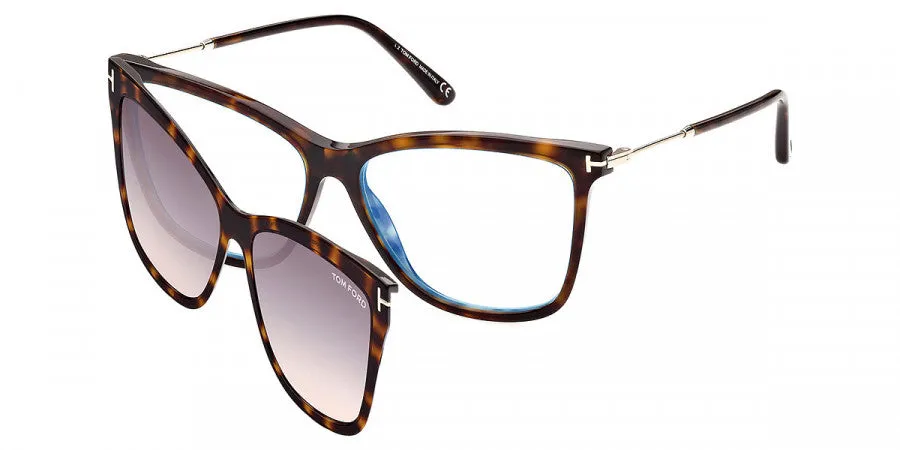 Tom Ford Women's T-Logo 56mm Dark Havana Opticals FT5824-B-052-56 sold by Ruumur