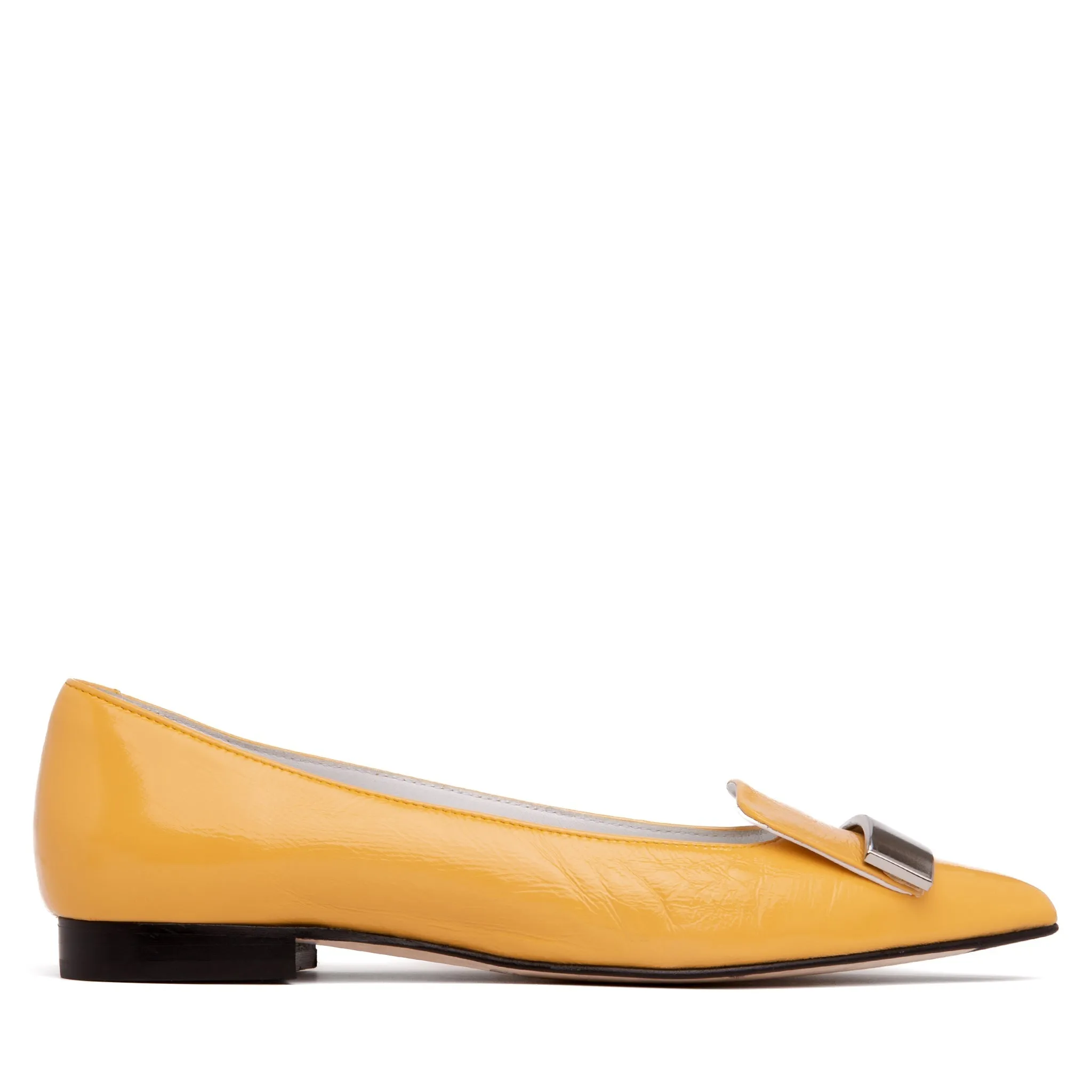 Fia Yellow Patent Leather Ballerina sold by Ruumur