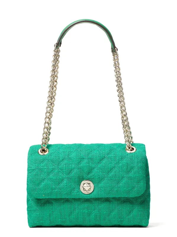 Kate Spade Women's Natalia Solid Tweed Medium Flap Shoulder Bag made by Ruumur