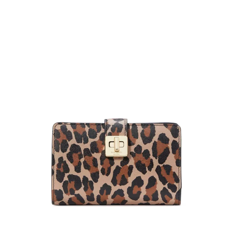Kate Spade Women's Phoebe Spotted Leopard Turnlock Medium Wallet sold by Ruumur